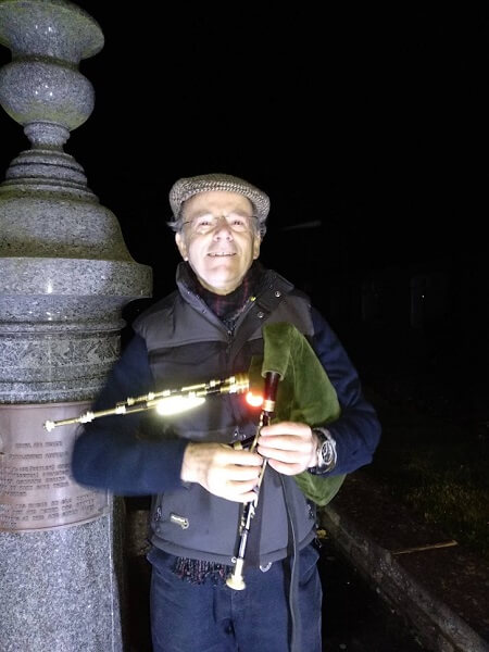 OP joins pipers around the world to play'When the Battle's O' er' to mark Armistice Day 100