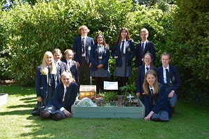 Lower School pupils in Gardening Club present their garden design at the Burnby Hall Gardens School Gardens display