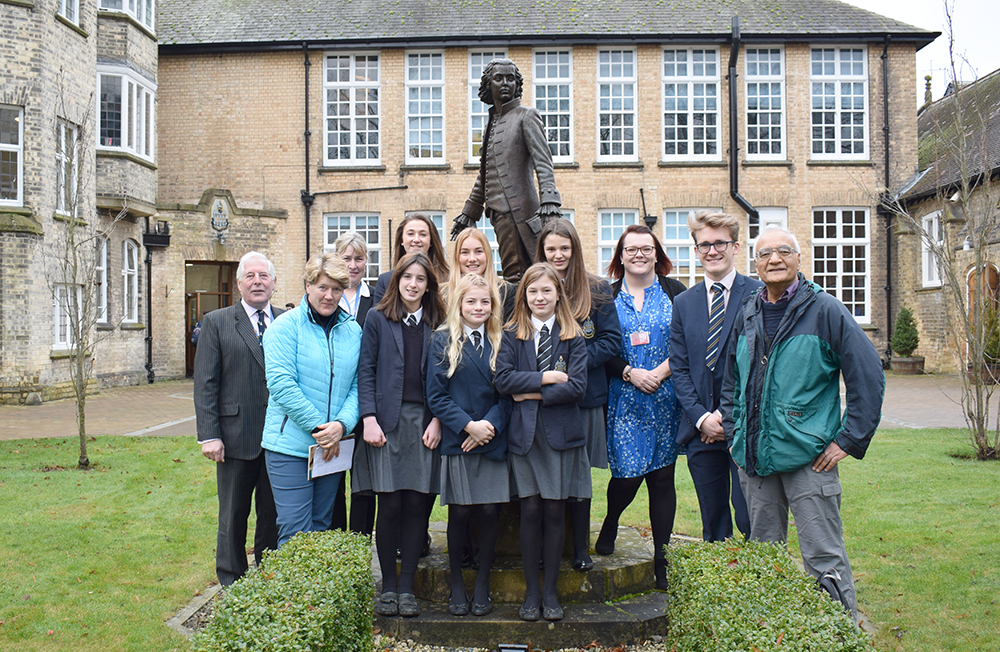 Inderjit Bhogul and Clare Balding at Pocklington School