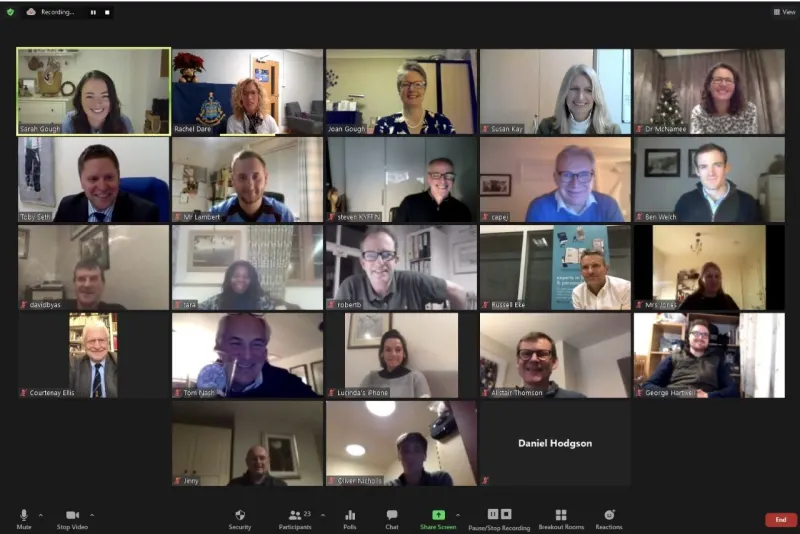 screenshot of attendees on zoom at PSF Careers & Business Network event held in December 2020