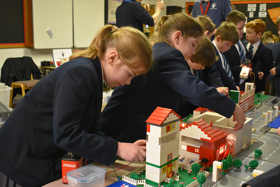 Pocklington Prep School pupils building a lego city