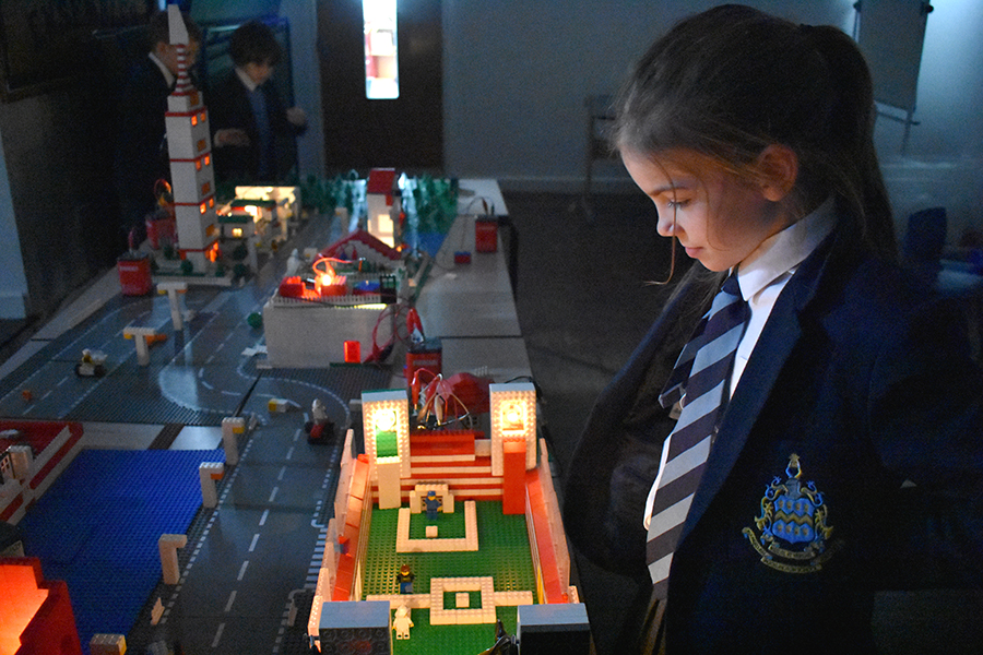 Pocklington Prep School pupil with lego city