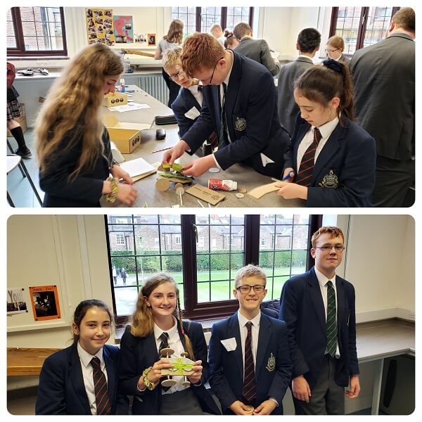 The Pocklington School Physics Olympics team designing and making a model car