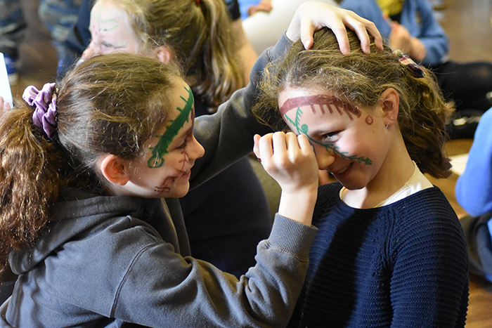 Pocklington Prep school girls facepainting