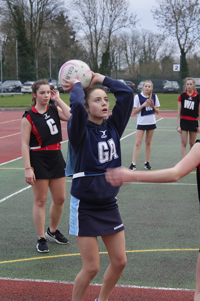 Pocklington School Pupil playing netball