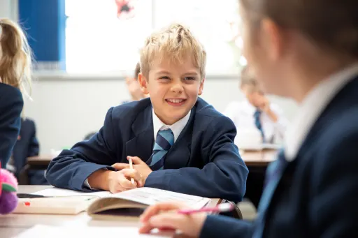 Boy Pupil enjoying lessons