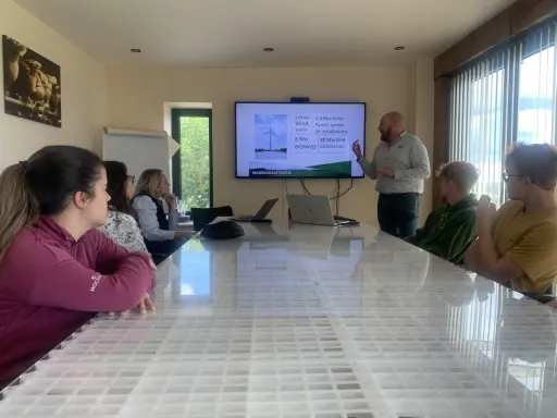 Students sat in the board room at Warrendale Farms watching a presentation