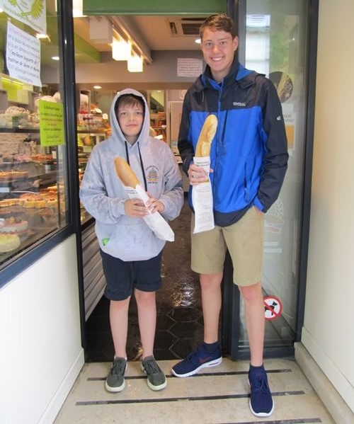 Students at a boulangerie