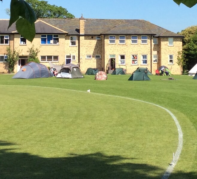 Prep School pupil set up camp