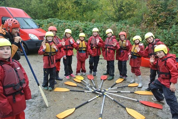 Pupils preparing to go canoeing