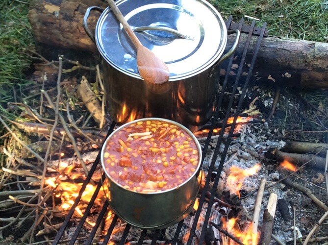 Prep pupils cook their own camping tea