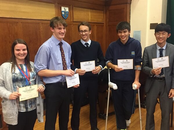 Sixth Form students have won the regional heat of the United Kingdom Mathematics Trust (UKMT) Senior Team Maths Challenge, to qualify for the national final in London next year. 