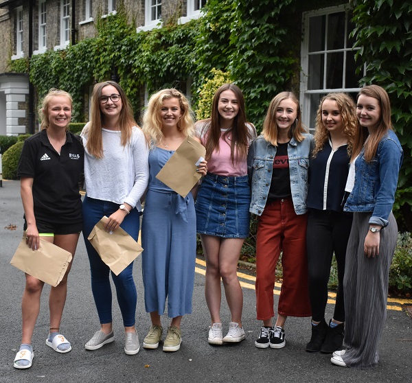 Students at Pocklington School celebrate after receiving their results