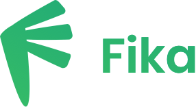 Fika logo showing green lettering that says 'Fika'