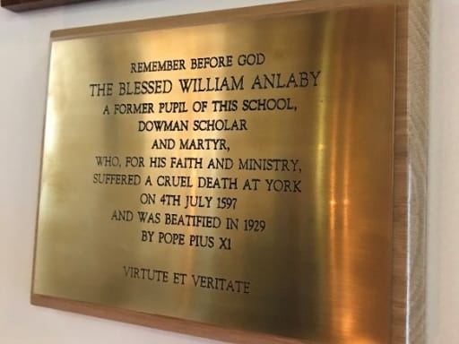 William Anlaby's memorial plaque