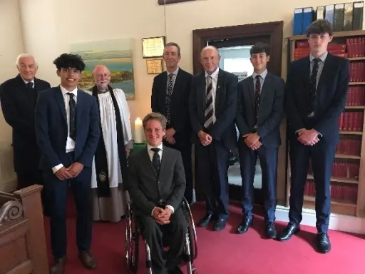 Members of Pocklington school community in School Chapel at William Anlaby memorial service