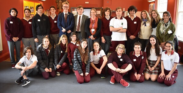 Argentinian students with Pocklington School pupils in the Sixth Form Centre