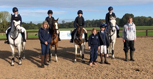 Pocklington School equestrian team riders and horses at the ESAA National Championships