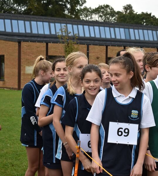 Pocklington School Junior Girls team at the ESAA Cross Country Cup held at Pocklington School