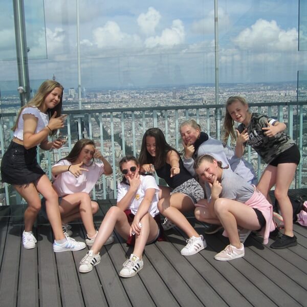 Students at the top of Montparnasse Tower